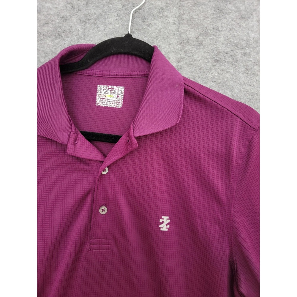 IZOD Golf Mens Medium Dark Purple Stretch Performance Polo Shirt